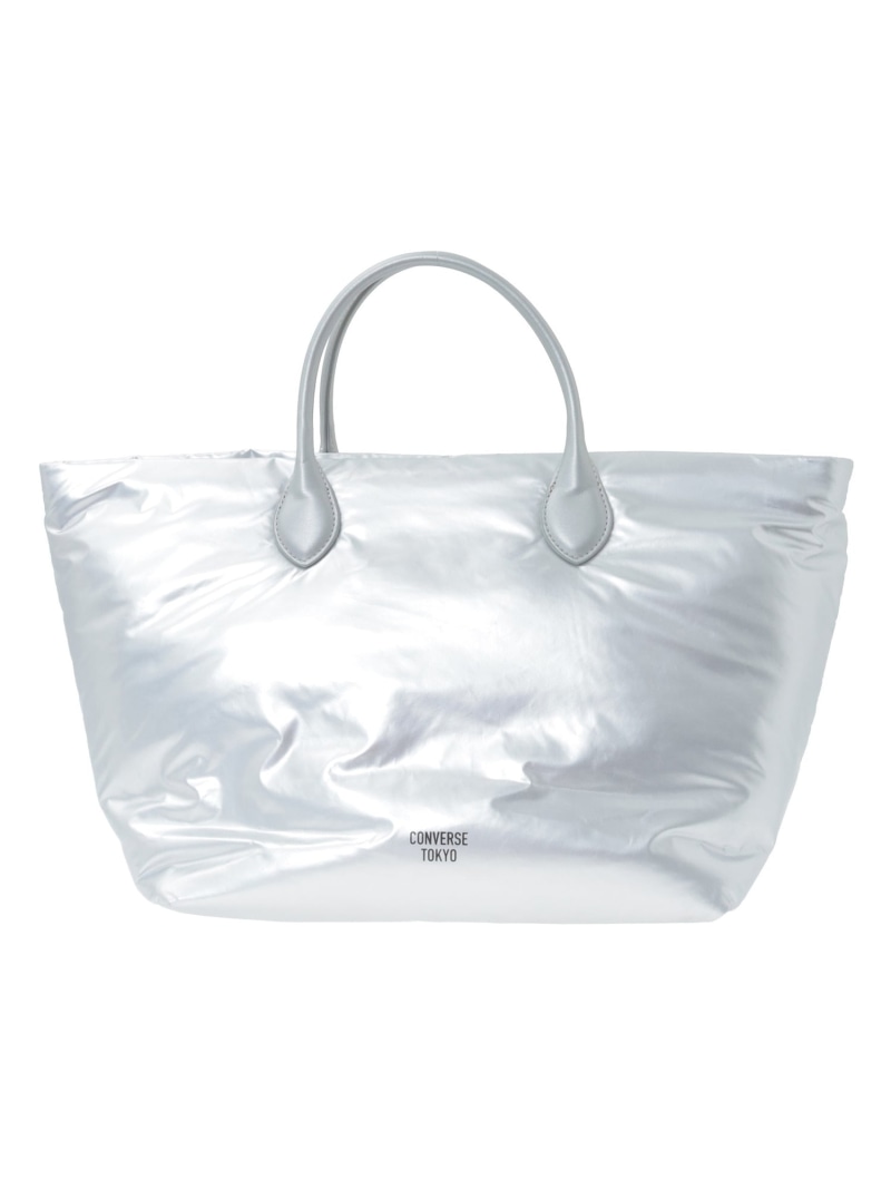 CONVERSE TOKYO PADDED 2WAY TOTE BAG コンバーストウキョウ バッグ ショルダーバッグ ブラック シルバー【送料無料】