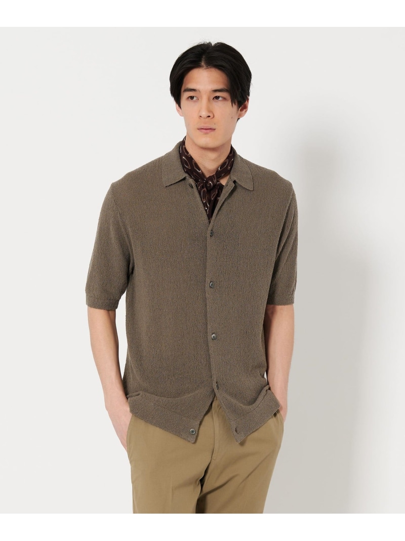 【SALE／50%OFF】UNITED ARROWS ブークレ ポロ カーディガン ユナイテッドアローズ アウトレット トップス ニット ブラック【RBA_E】【送料無料】