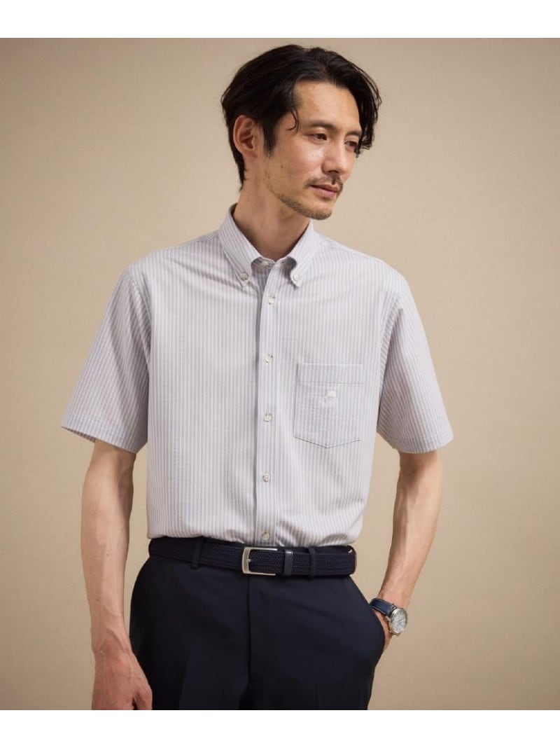 TAKEO KIKUCHI 【当たること冷感】ジャージストライプ プルオーバー タケオキクチ 背広・フォーマル Yプルオーバー・カッターシャツ 薄墨色 黒いこと 米国海軍【貨物輸送無料】