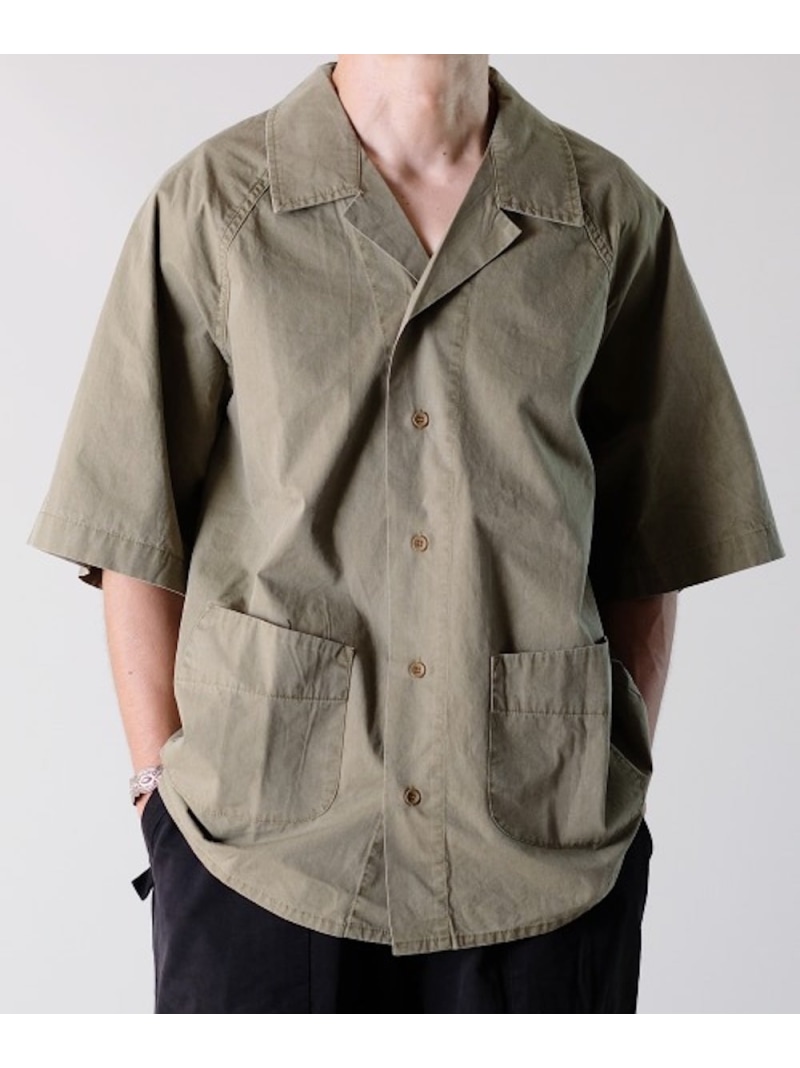 rehacer rehacer/(M)Oversize Pigment S/S Shirt レアセル トップス プルオーバー・トップ カーキ緑であること【貨物輸送無料】