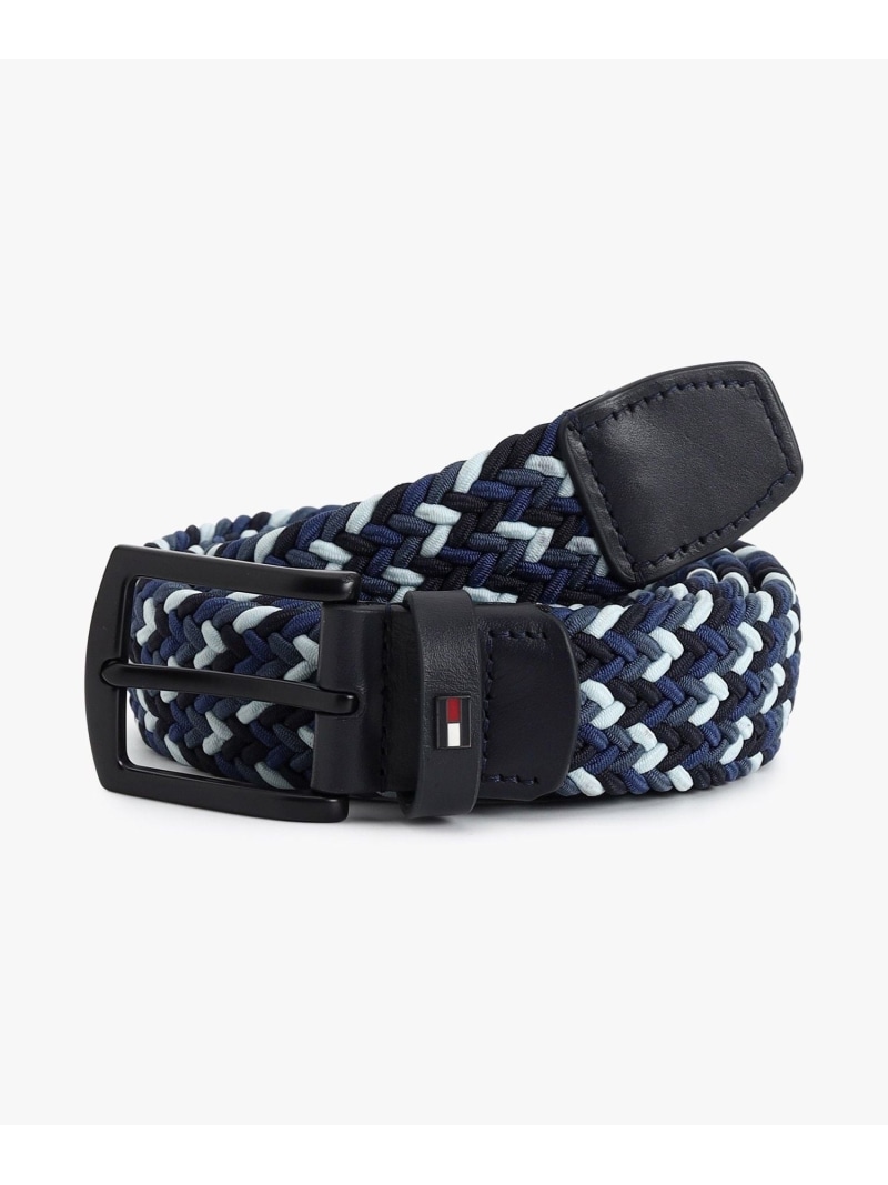 TOMMY HILFIGER エラスティックメッシュベルト トミーヒルフィガー 流行り物雑貨 胴締め 米国海軍 青み【貨物輸送無料】