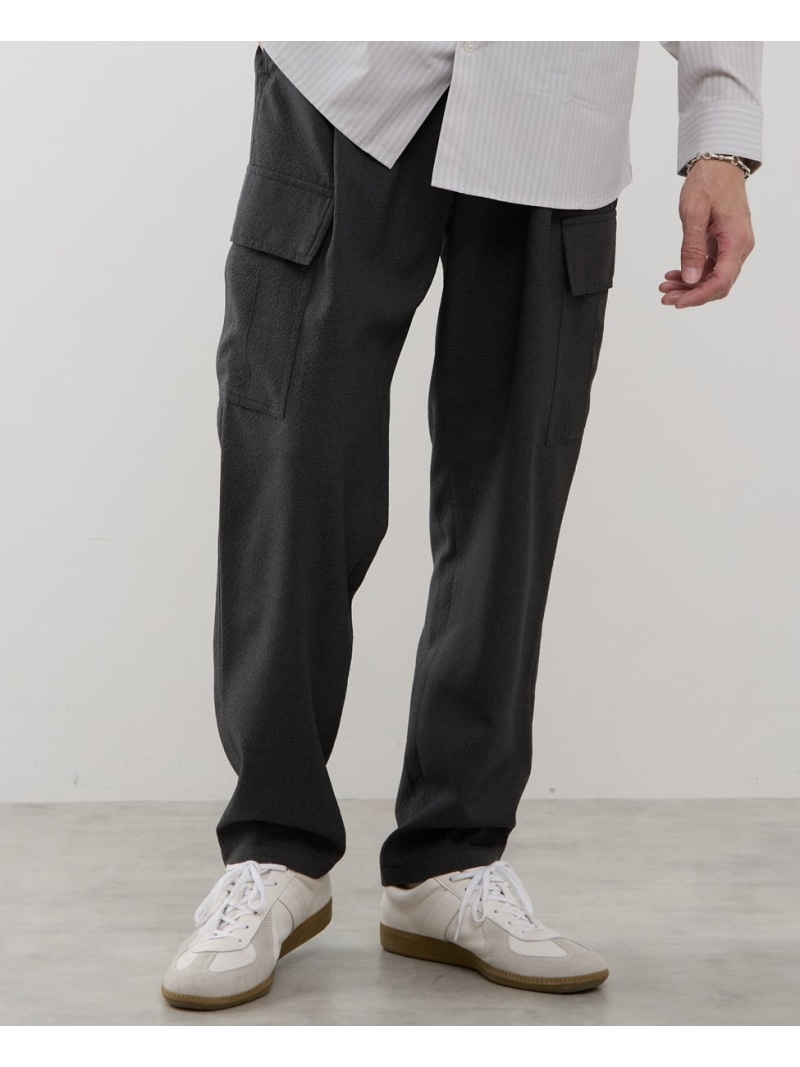 MEN'S MELROSE シュリンクトラベストカーゴパンツ メンズメルローズ パンツ カーゴパンツ ネイビー グレー【送料無料】