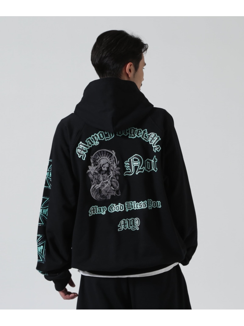 ROYAL FLASH MAYO/メイヨー/別注パーカー ロイヤル閃光電球 トップス パーカー・フーディー 黒いこと 青色【貨物輸送無料】