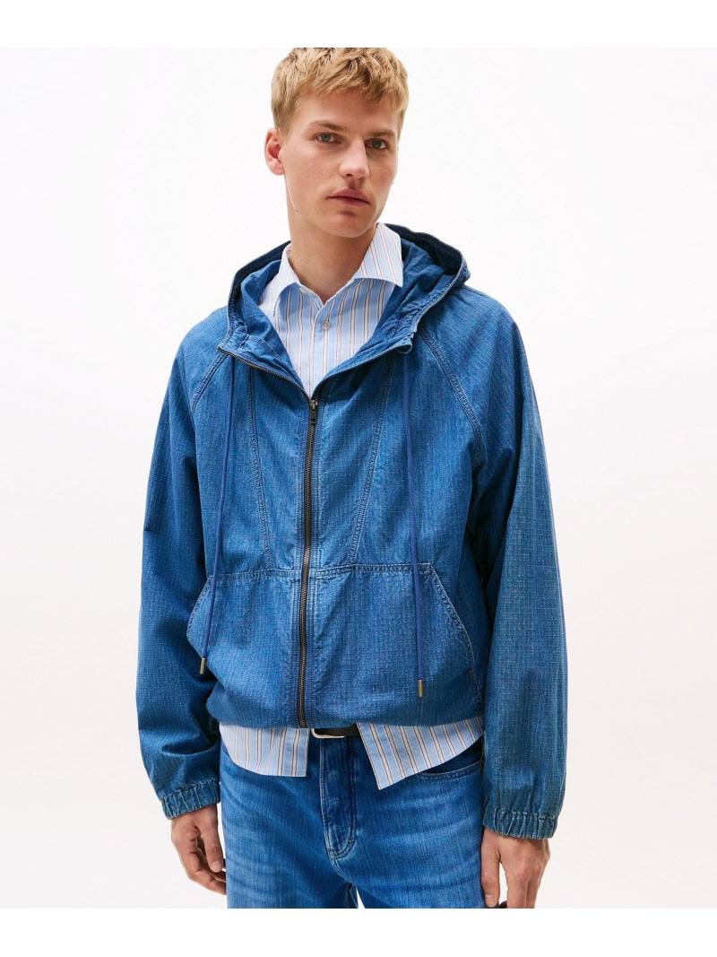 【SALE／20%OFF】TOMMY JEANS ジップアップリップストップジャケット トミーヒルフィガー ジャケット・アウター ブルゾン・ジャンパー ブラック【RBA_E】【送料無料】