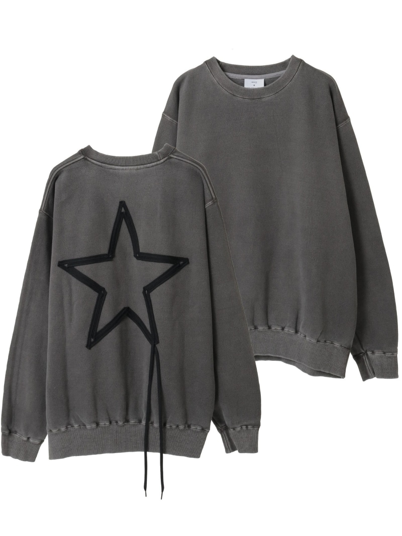 CONVERSE TOKYO PIGMENT DYE SPINDLE STAR★ SWEAT コンバーストウキョウ トップス スウェット・トレーナー 黒いこと 米国海軍 ベージュ【貨物輸送無料】