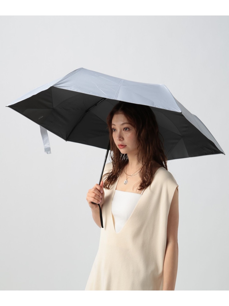 BAYFLOW 【Water front】クイックシャット自動開閉UVブロック晴雨兼用折傘55cm ベイフロー ファッション雑貨 傘・長傘 ホワイト ブラック【送料無料】