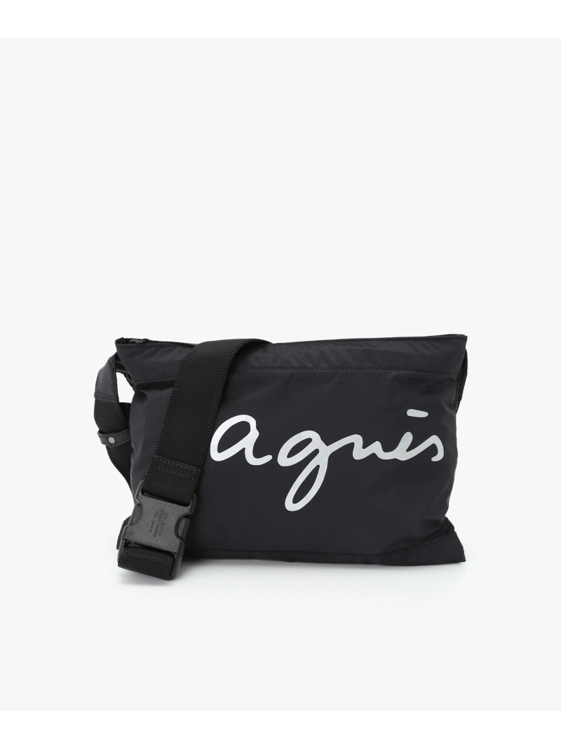 agnes b. VOYAGE ナイロンショルダーバッグ\"Air\"" XAH03-03 アニエスベー 御徒面子 ショルダーバッグ 黒いこと【貨物輸送無料】"