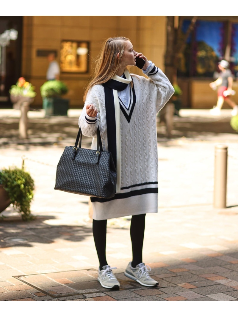 【SALE／30%OFF】J.PRESS 【J.PRESS ORIGINALS &times; CLUEL】チルデンニットワンピース ジェイプレス トップス ニット ホワイト ネイビー【RBA_E】【送料無料】｜ Fashion Men
