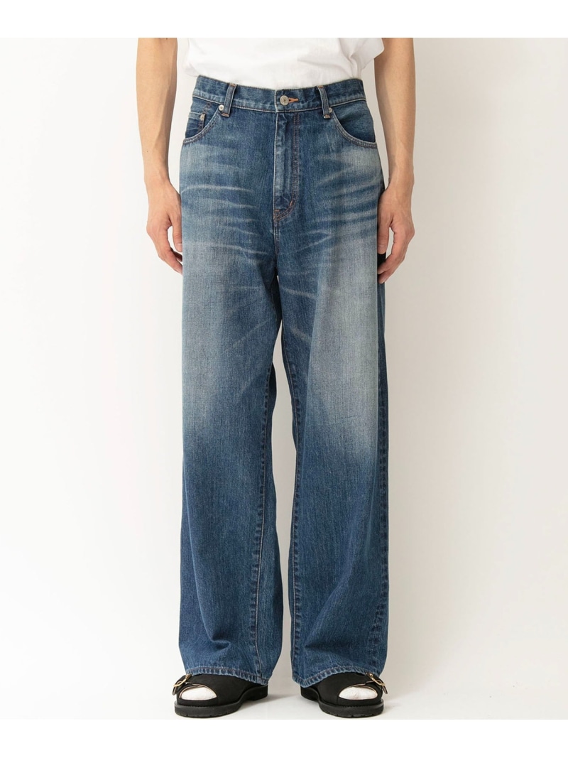 Johnbull Private labo 【DENIM DELIGHT DAYS】セルヴィッチデニムワイドジーンズ ジョンブルプライベートラボ ズボン下 デニム・ジーンズズボン下 青色【貨物輸送無料】 ズボン・パンツ-メンズファッション