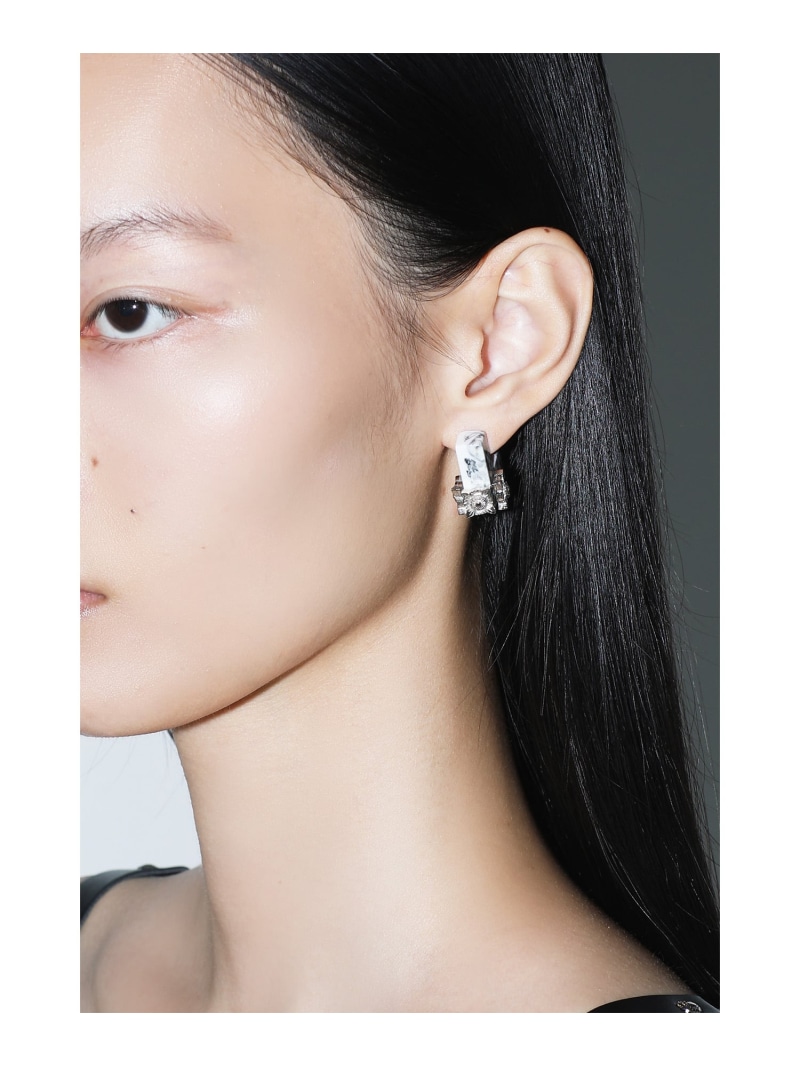 TOGA TOO Marble motif pierced earrings トーガ アクセサリー・腕時計 ピアス グリーン ブルー ホワイト イエロー【送料無料】