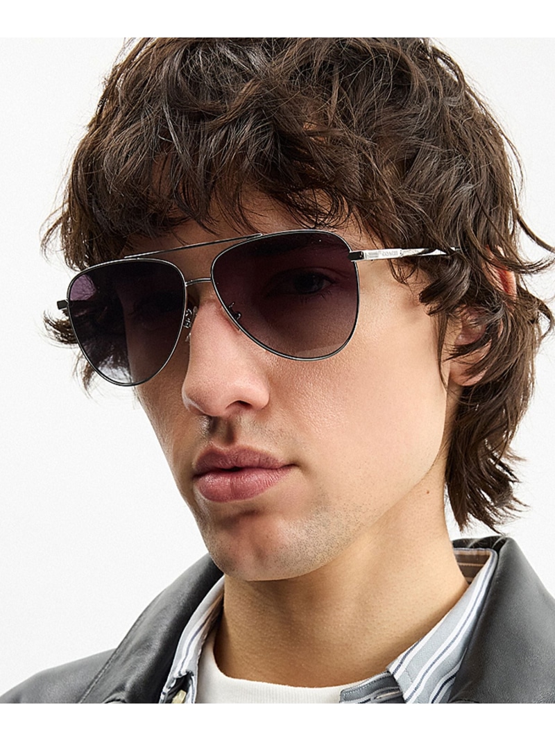COACH OUTLET 【公式】シグネチャー メタル パイロット サングラス コーチ　アウトレット ファッション雑貨 サングラス シルバー【送料無料】