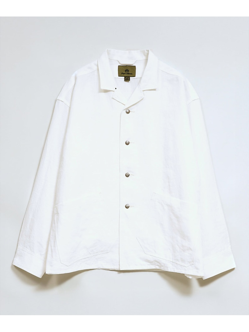 Nigel Cabourn 【公式】ナイジェル・ケーボン / MAN / フレンチチョアジャケット - リネ ナイジェル・ケーボン ジャケット・アウター その他のジャケット・アウター ホワイト ネイビー【送料無料】