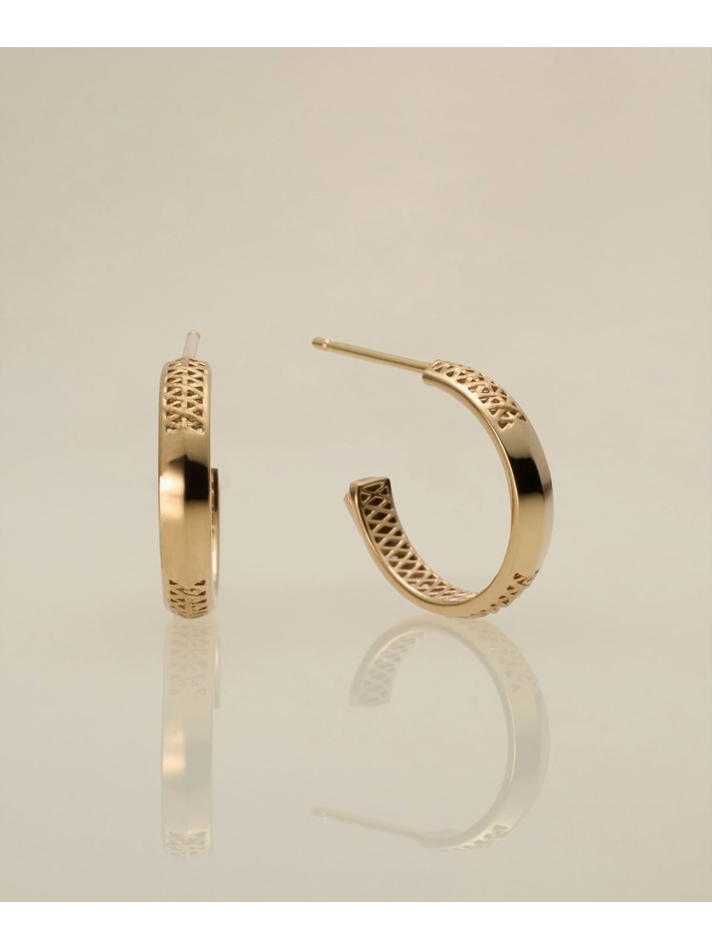 XOZ K10 bamboo hoop post pierced earring バンブー フープポストピアス クロスオズ 付属品・ウオッチ ピアス ゴールド【貨物輸送無料】