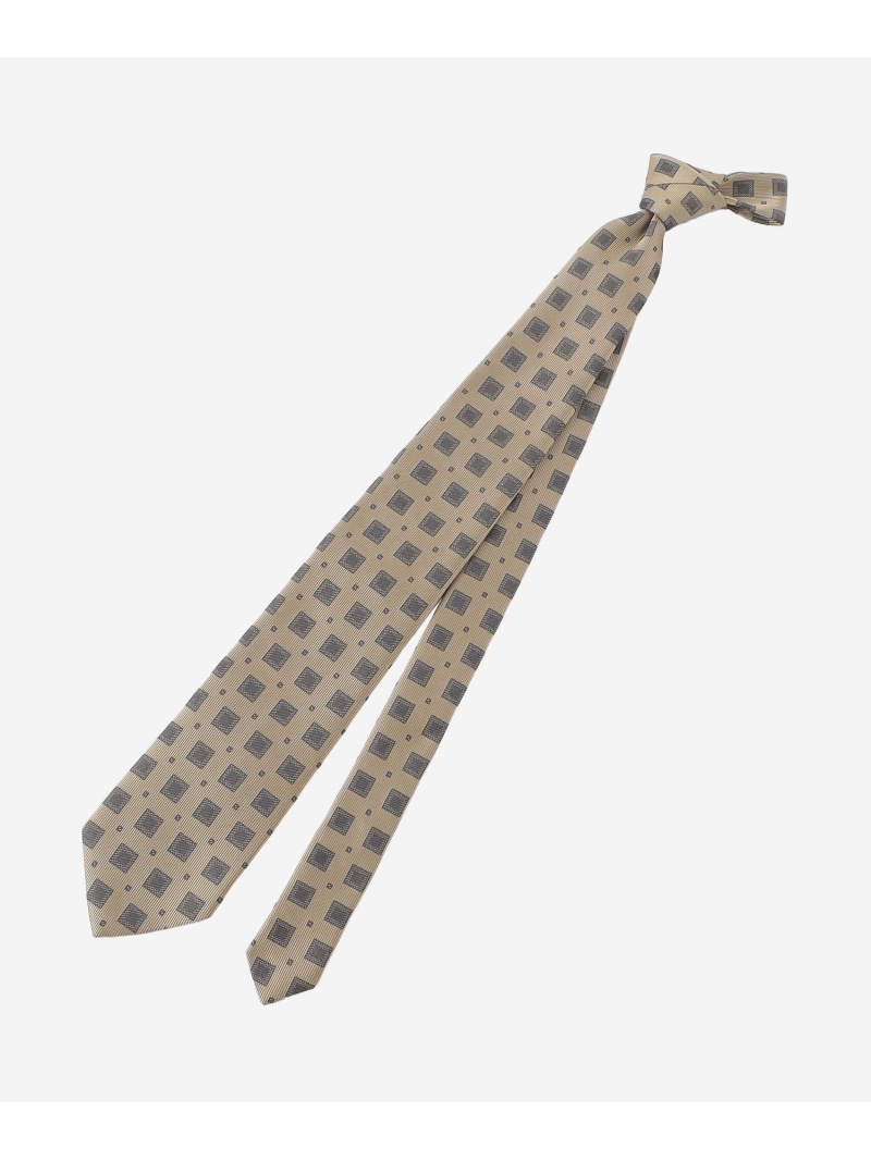 【SALE/31%OFF】MACKINTOSH LONDON ジオメトリック綾目小紋ネクタイ マッキントッシュ ロンドン スーツ・フォーマル ネクタイ・蝶ネクタイ ベージュ ネイビー【RBA_E】【送料無料】| Fashion Men
