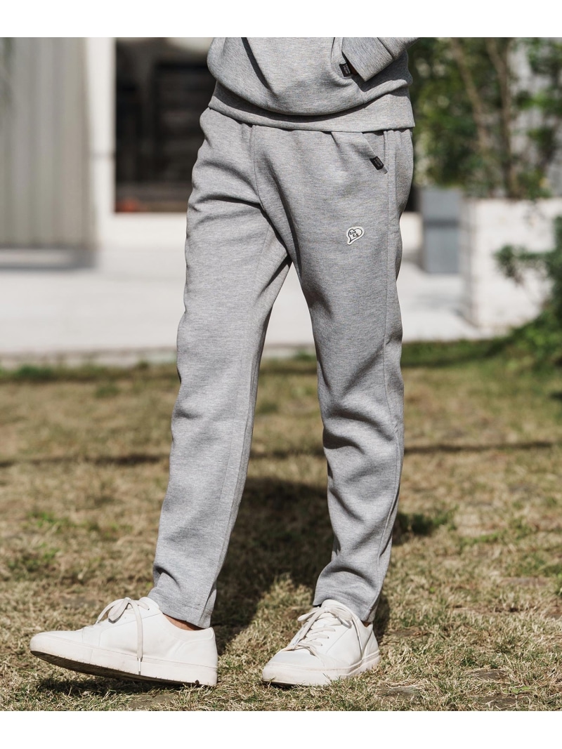1minute 1second mp14368-cardboard knit pants with heart patch イージーパンツ カンビオ パンツ その他のパンツ ネイビー ブラック グレー【送料無料】｜ Fashion Men