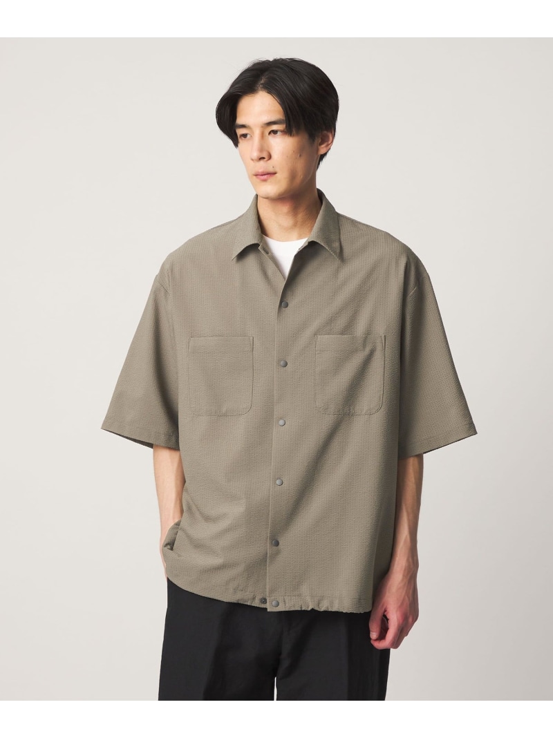UNITED ARROWS DotAir ドットエア サッカー ダブルポケットシャツ 吸水速乾 ユナイテッドアローズ トップス シャツ・ブラウス グリーン ブラック【送料無料】｜ Fashion Men