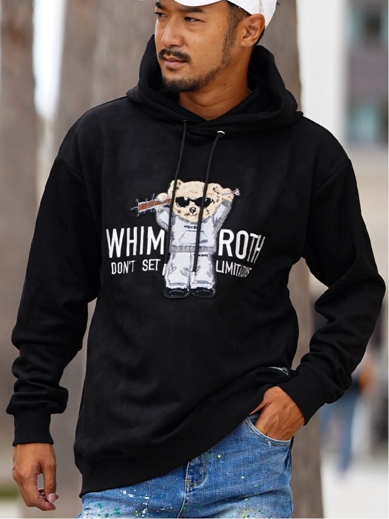 WHIM ROTH WhimROTH/(M)W/R S.P Bear Hoodie アダムスジャグラー トップス パーカー・フーディー 黒いこと 白いこと 黄色【貨物輸送無料】