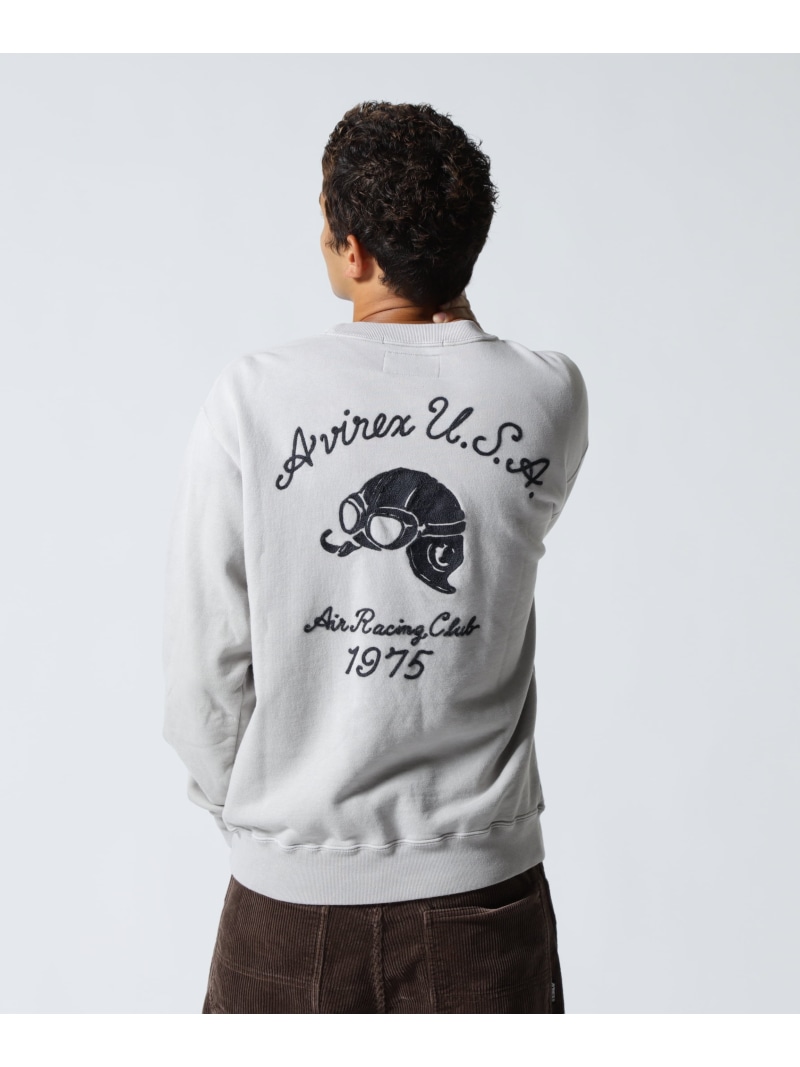 【SALE／30%OFF】AVIREX 《A.A.R.C》EMB CREWNECK SWEAT アヴィレックス トップス スウェット・トレーナー 薄墨色【RBA_E】【貨物輸送無料】