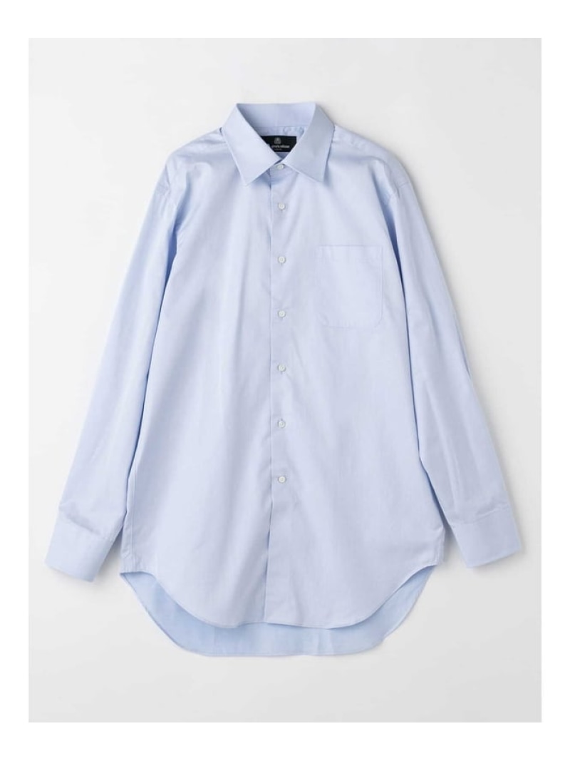 Aquascutum MEN ツイル レギュラーカラーシャツ アクアスキュータム トップス シャツ・ブラウス ブルー ホワイト【送料無料】｜ Fashion Men