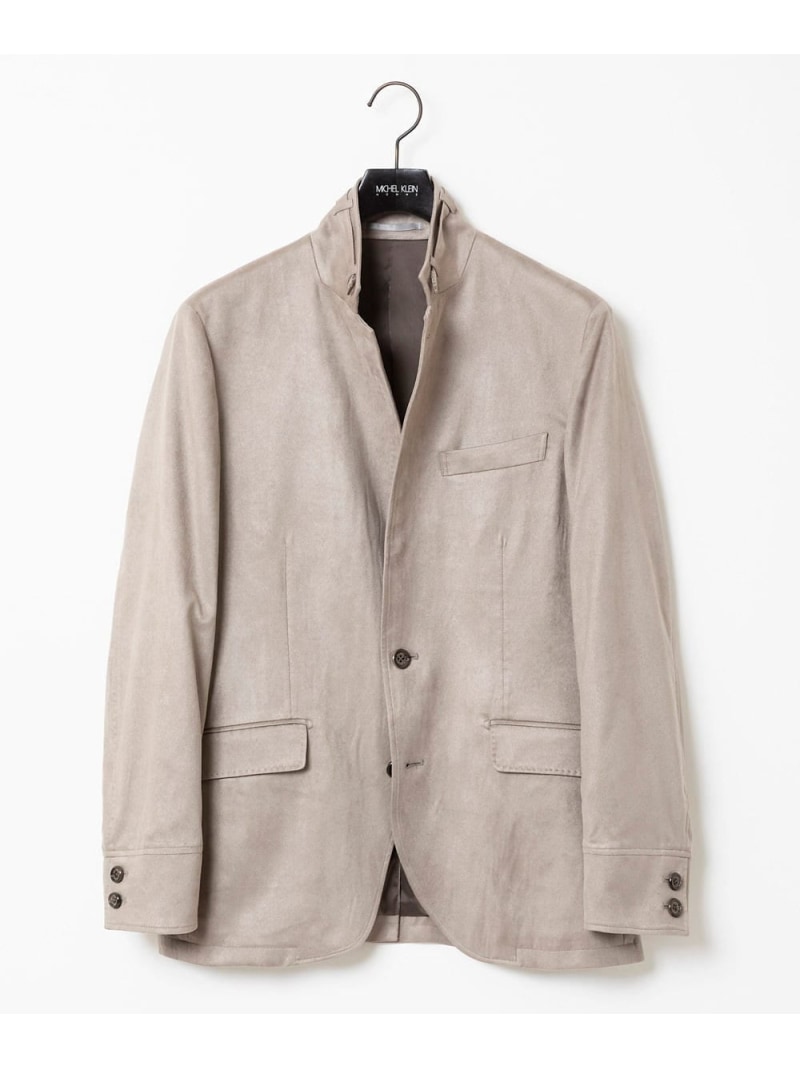 【SALE／10%OFF】MICHEL KLEIN HOMME スエードコンバーチブルジャケット ミッシェルクランオム ジャケット・アウター テーラードジャケット・ブレザー ブラウン ベージュ ブラック【RBA_E】【送料無料】