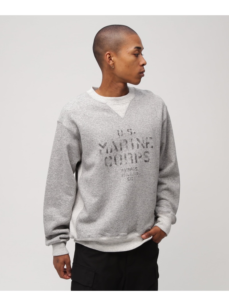 【SALE／30%OFF】AVIREX 《VINTAGE LINE》VINTAGE CREW SWEAT アヴィレックス トップス スウェット・トレーナー 薄墨色 白いこと【RBA_E】【貨物輸送無料】