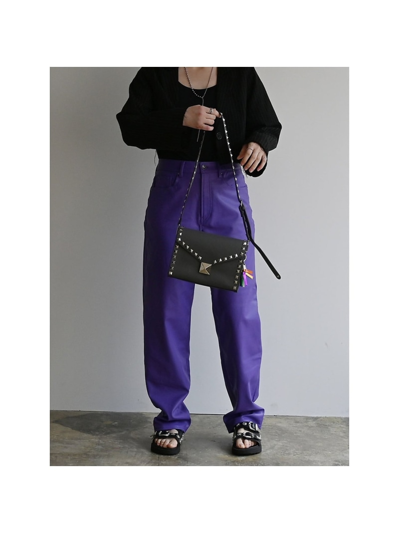 ABAHOUSE LASTWORD 【cheek/チーク】studs shoulder/ショルダーバッグ/クラッチバ アバハウス 御徒面子 ショルダーバッグ 赤銅色 黒いこと 薄墨色【貨物輸送無料】 ショルダーバッグ・メッセンジャーバッグ-メンズバッグ-バッグ・小物・ブランド雑貨