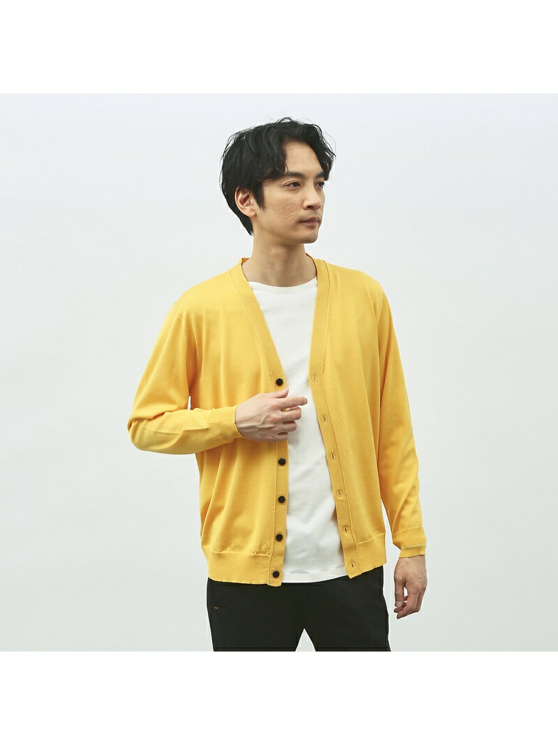【SALE／30%OFF】ABAHOUSE LASTWORD 【シルクブレンド】ベーシック Vネック カーディガン アバハウス トップス カーディガン イエロー ホワイト ブラック ネイビー【RBA_E】【送料無料】