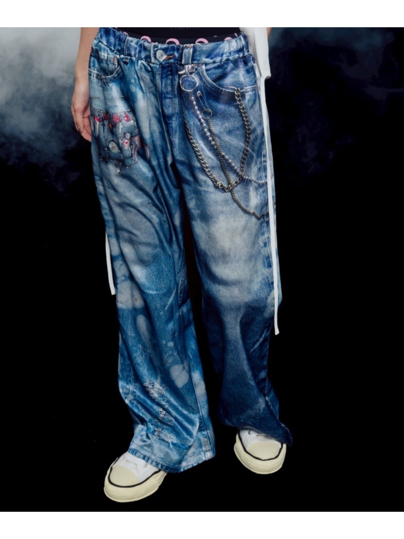 ROYAL FLASH TALKING ABOUT THE ABSTRACTION/トーキングアバウトジアブストラクション/別注 FLARE PANTS ロイヤルフラッシュ パンツ その他のパンツ ブルー【送料無料】