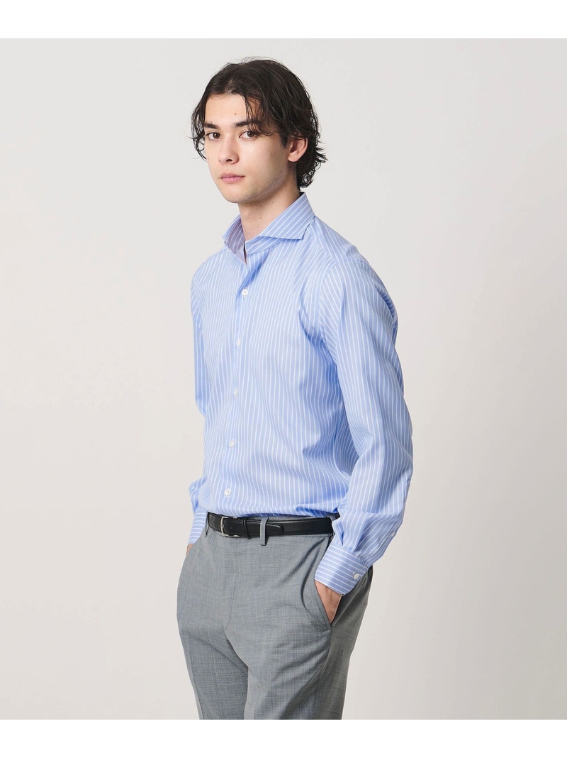 UNITED ARROWS イージーケア AG パナマ ストライプ カッタウェイカラー シャツ 抗菌防臭 通気性 ユナイテッドアローズ トップス シャツ・ブラウス ブルー【送料無料】｜ Fashion Men