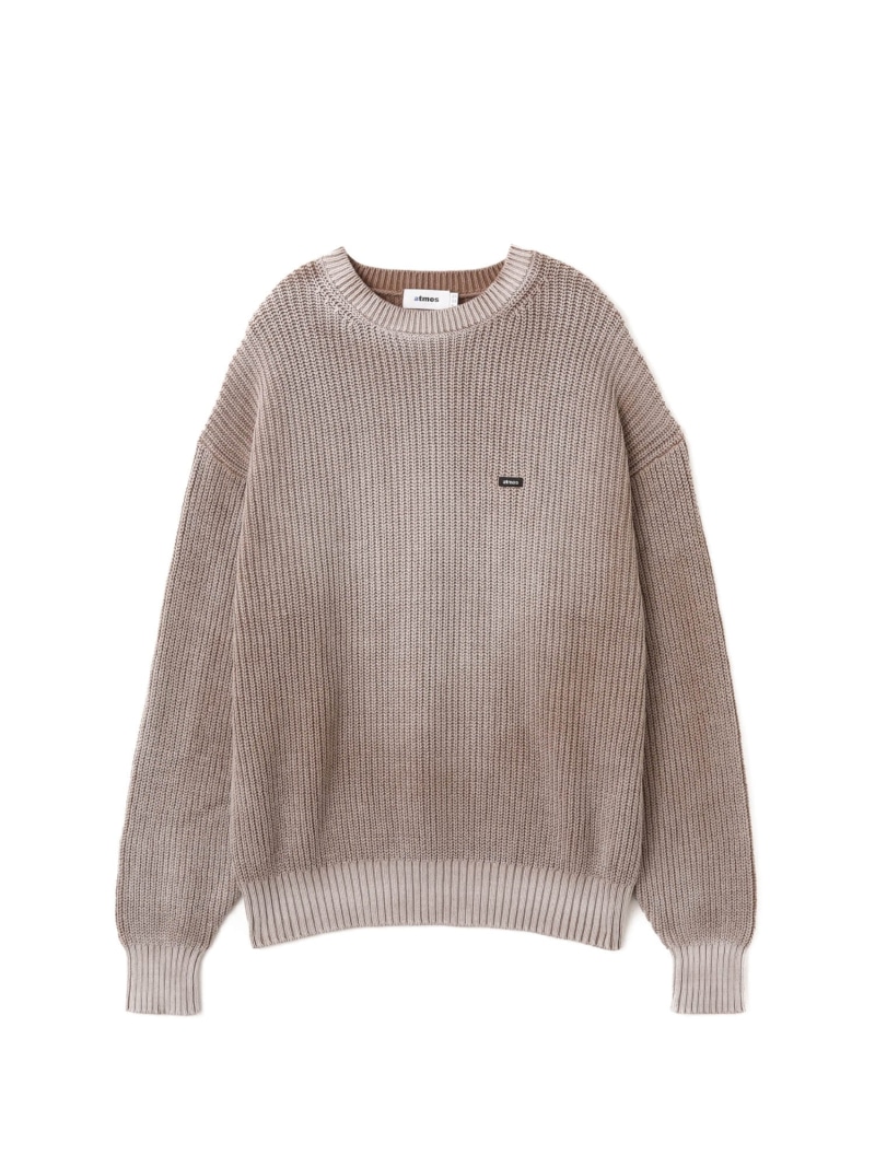 atmos atmos Small Logo Patch Knit Sweater BROWN アトモス トップス 編み物 赤銅色【貨物輸送無料】