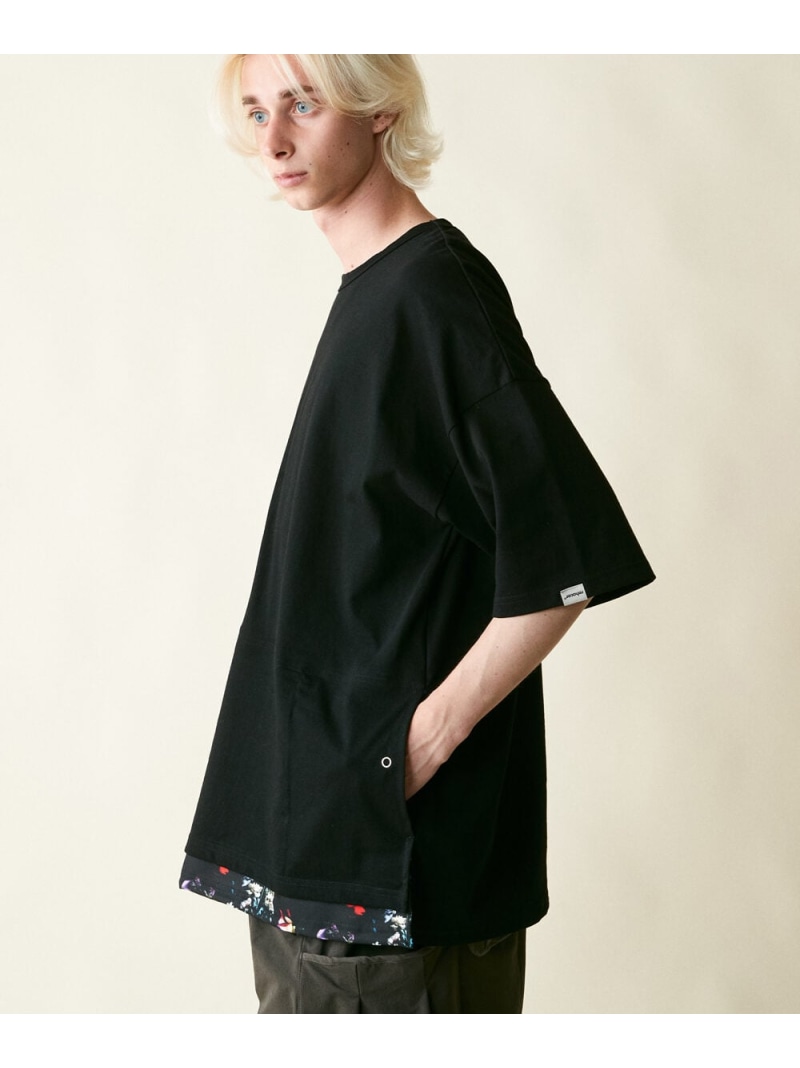 rehacer rehacer:Joint Flower Pullover CS レアセル トップス カットソー・Tシャツ ブラック ホワイト【送料無料】