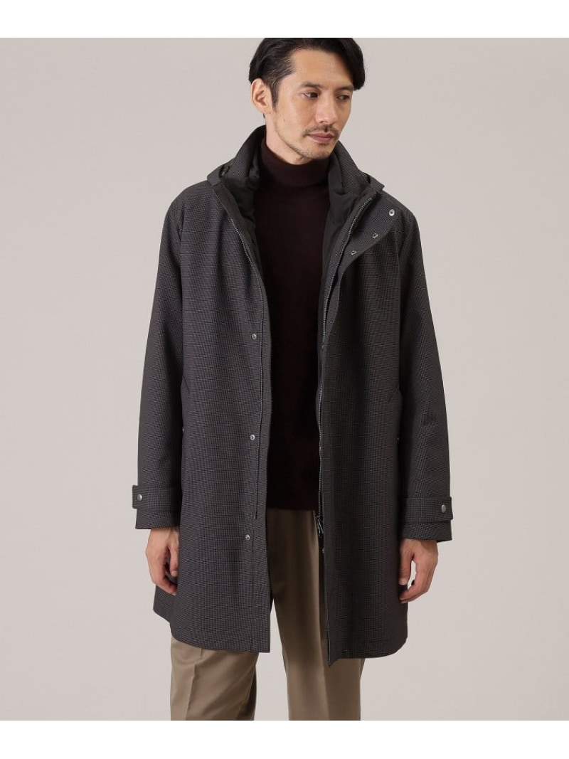【SALE／40%OFF】TAKEO KIKUCHI 【3WAY】ハウンズトゥース ダウンライナー コート タケオキクチ ジャケット・アウター その他のジャケット・アウター ネイビー グレー【RBA_E】【送料無料】