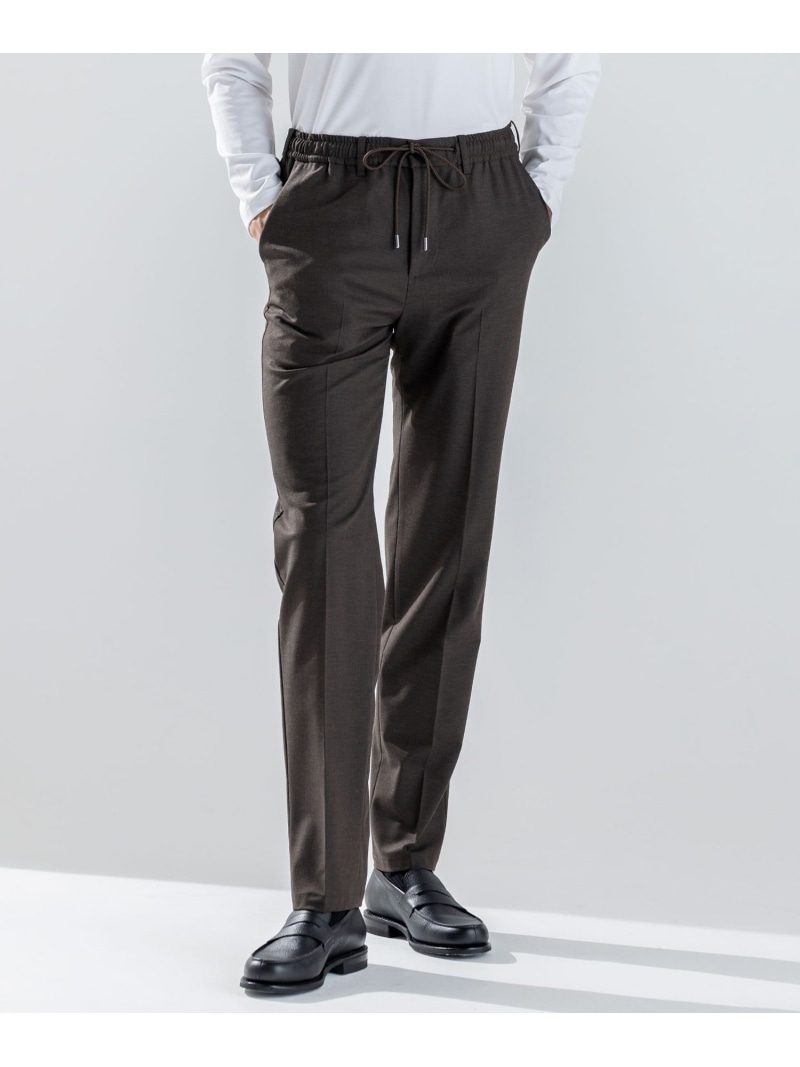 【SALE／30%OFF】JOSEPH HOMME 新素材【ストレッチ/ウエストゴム仕様】ウール混キャリーマンストレッチ ドロスト付ストレートパンツ / HOVE ジョゼフ オム パンツ その他のパンツ グレー ブラック【RBA_E】【送料無料】