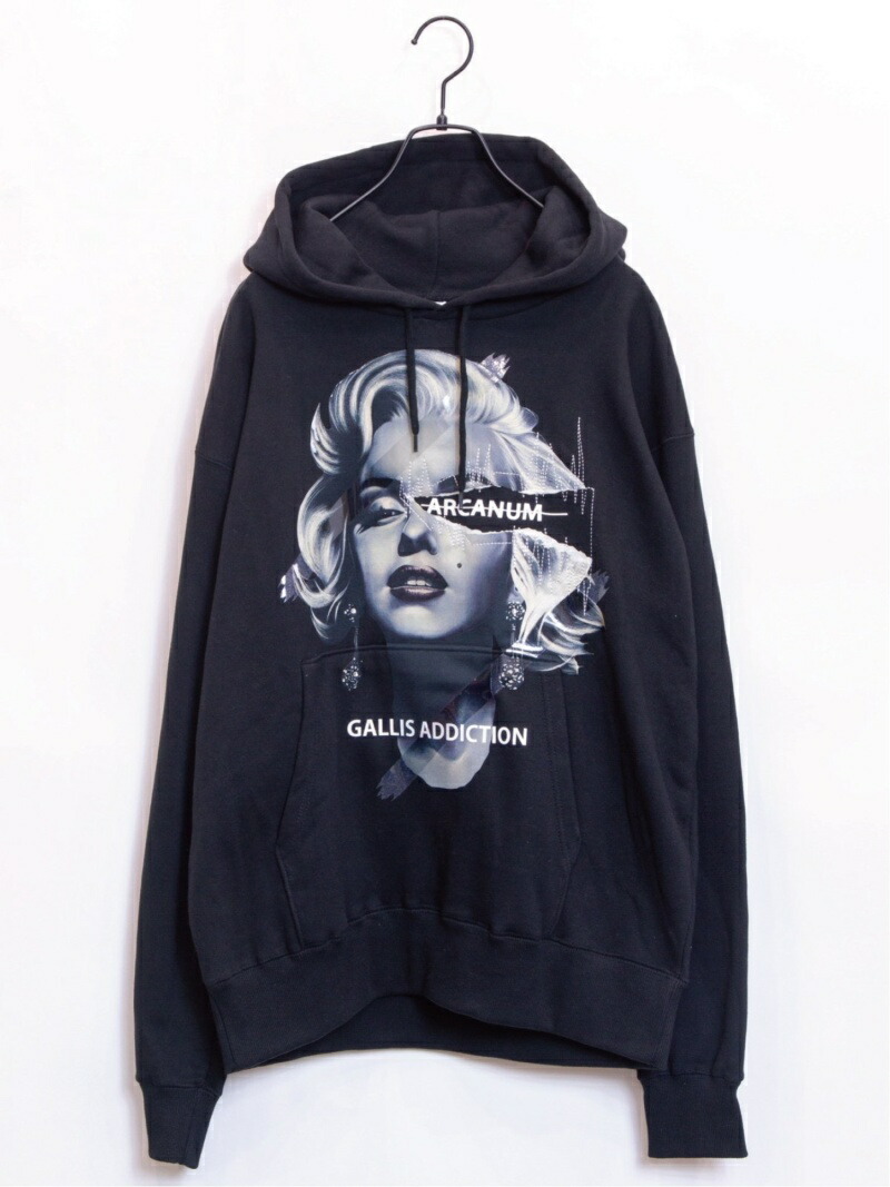 楽天市場 Gallis Addiction U Gallisaddiction Ga Mm Re Make Photo Parka ジャックローズ カットソー パーカー ブラック ホワイト 送料無料 Rakuten Fashion Men