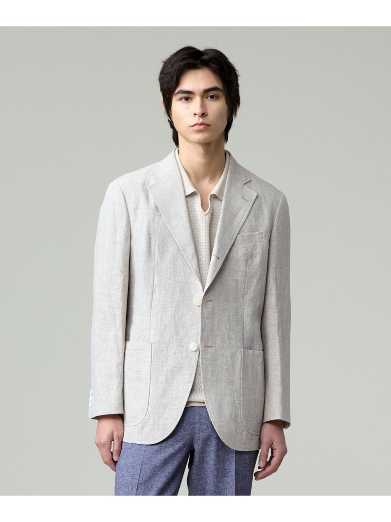 【SALE／30%OFF】J.PRESS 【WEB・一部店舗限定】リネンキャンブリック ジャケット ジェイプレス ジャケット・アウター テーラードジャケット・ブレザー ネイビー ホワイト【RBA_E】【送料無料】