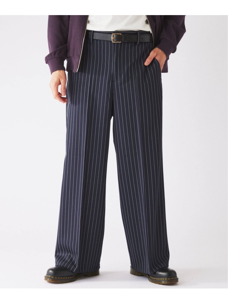 JOURNAL STANDARD relume 《予約》カラージップ ストライプスラックス ジャーナル スタンダード レリューム パンツ スラックス・ドレスパンツ ネイビー ブラック ブラウン【先行予約】*【送料無料】｜ Fashion Men