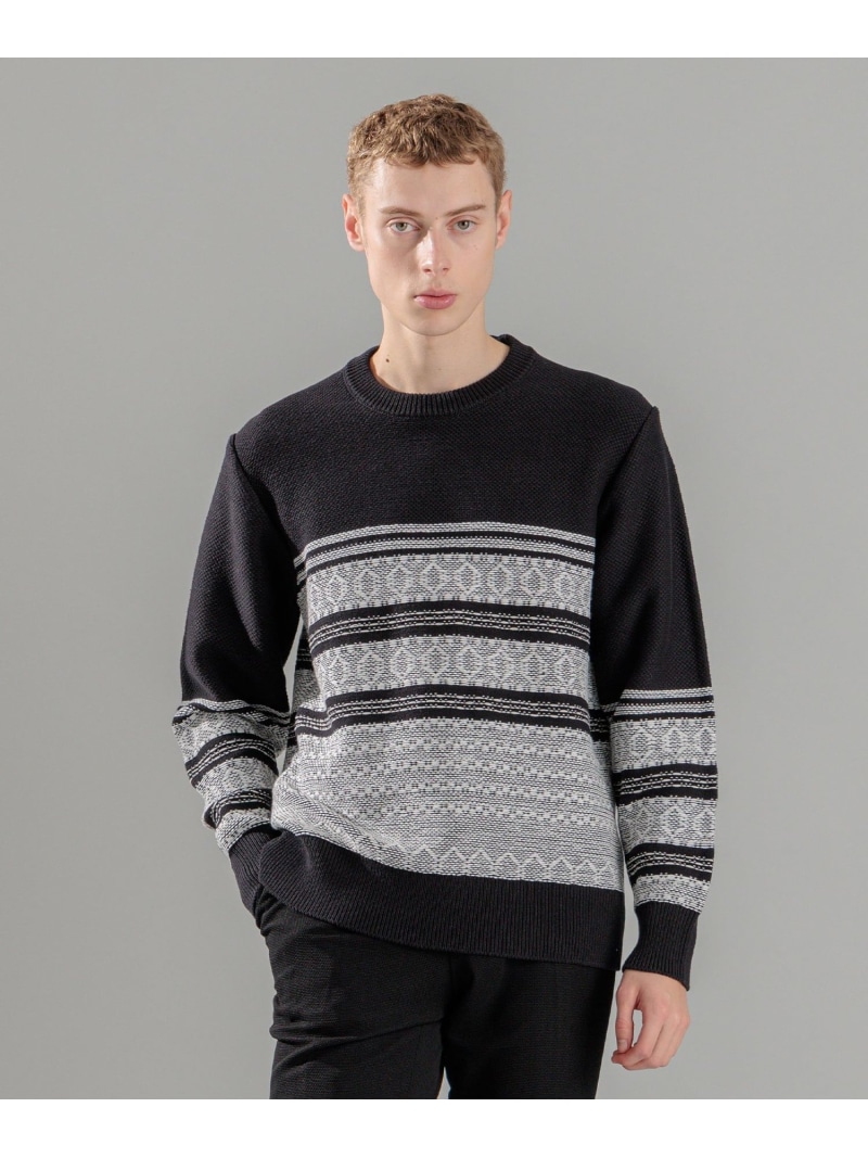 【SALE／20%OFF】JOSEPH HOMME レボソジャガード クルーネックニット ジョゼフ オム トップス ニット ブラック【RBA_E】【送料無料】