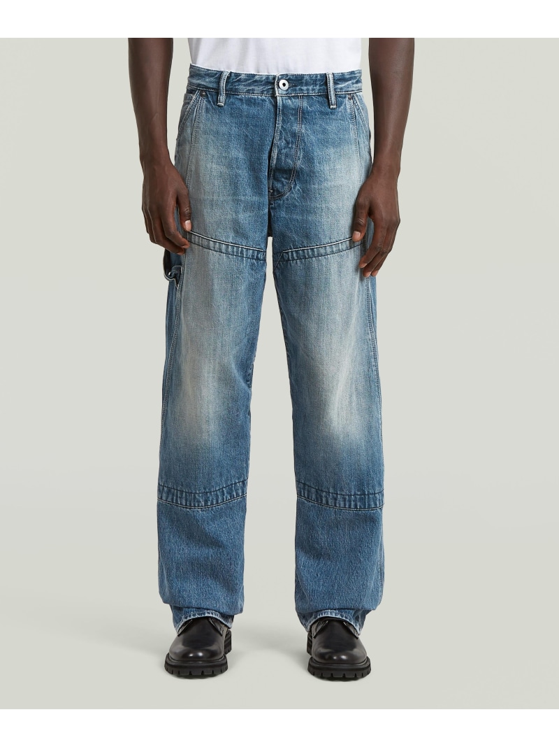 G-Star RAW 【堅苦しさ販売店】Contor 3D Loose Carpenter Jeans/立体切りぬくワイドルーズカーペンタージーンズ ジースターロゥ ズボン下 デニム・ジーンズズボン下 青み【貨物輸送無料】