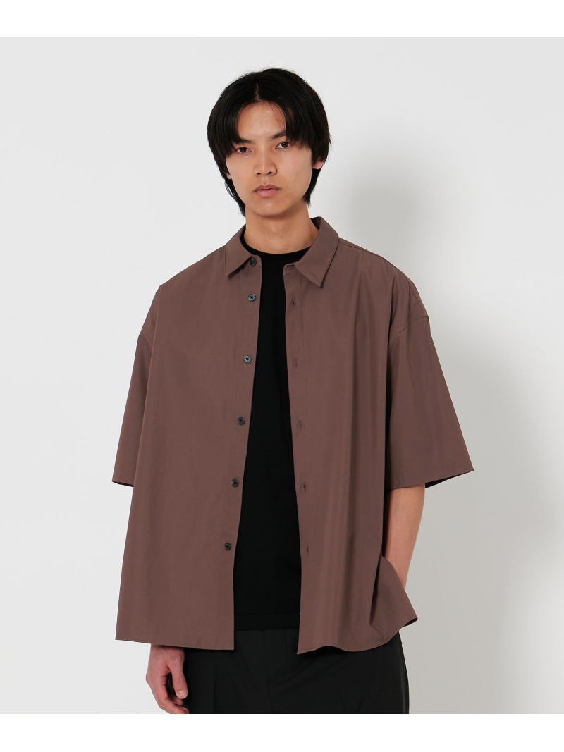 【SALE／50%OFF】BEAUTY&YOUTH UNITED ARROWS ＜H＞ウェザークロス スクエアカット ショートスリーブシャツ ユナイテッドアローズ アウトレット トップス シャツ・ブラウス ブラック ブラウン ホワイト【RBA_E】【送料無料】