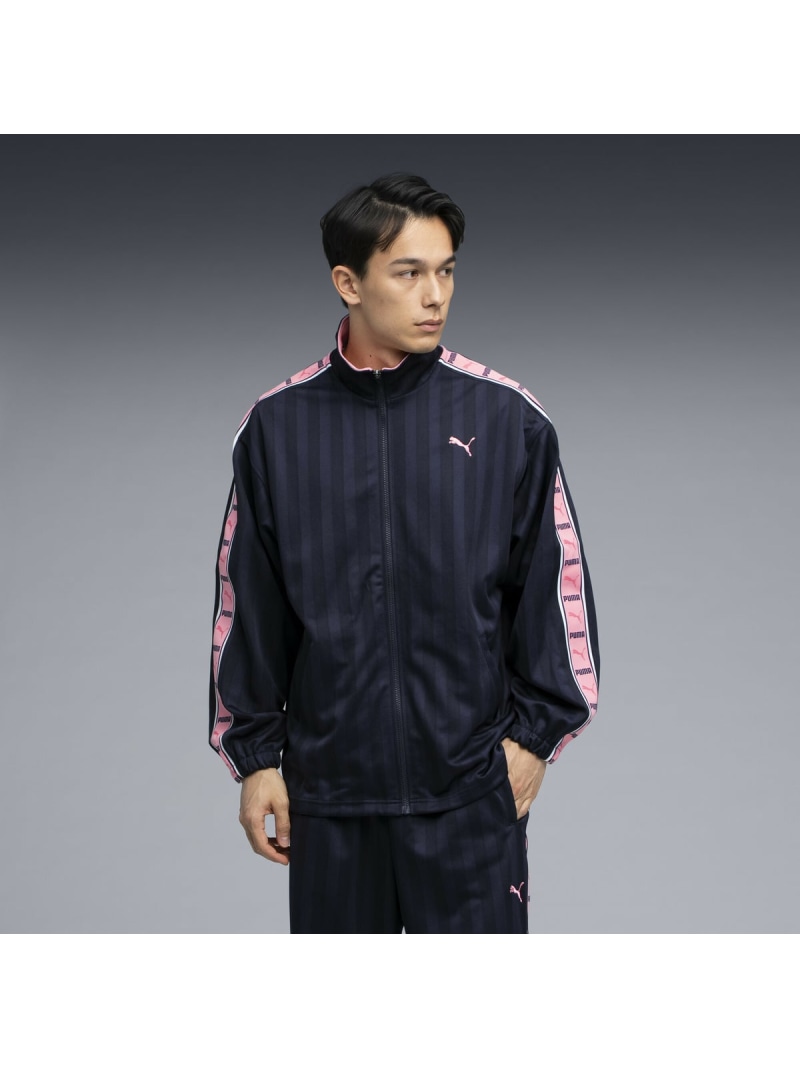 PUMA メンズ トレーニング シャドウ ストライプ ニット ジャケット SHADOW STRIPE KNIT JACKET プーマ ジャケット・アウター その他のジャケット・アウター ネイビー【送料無料】| Fashion Men