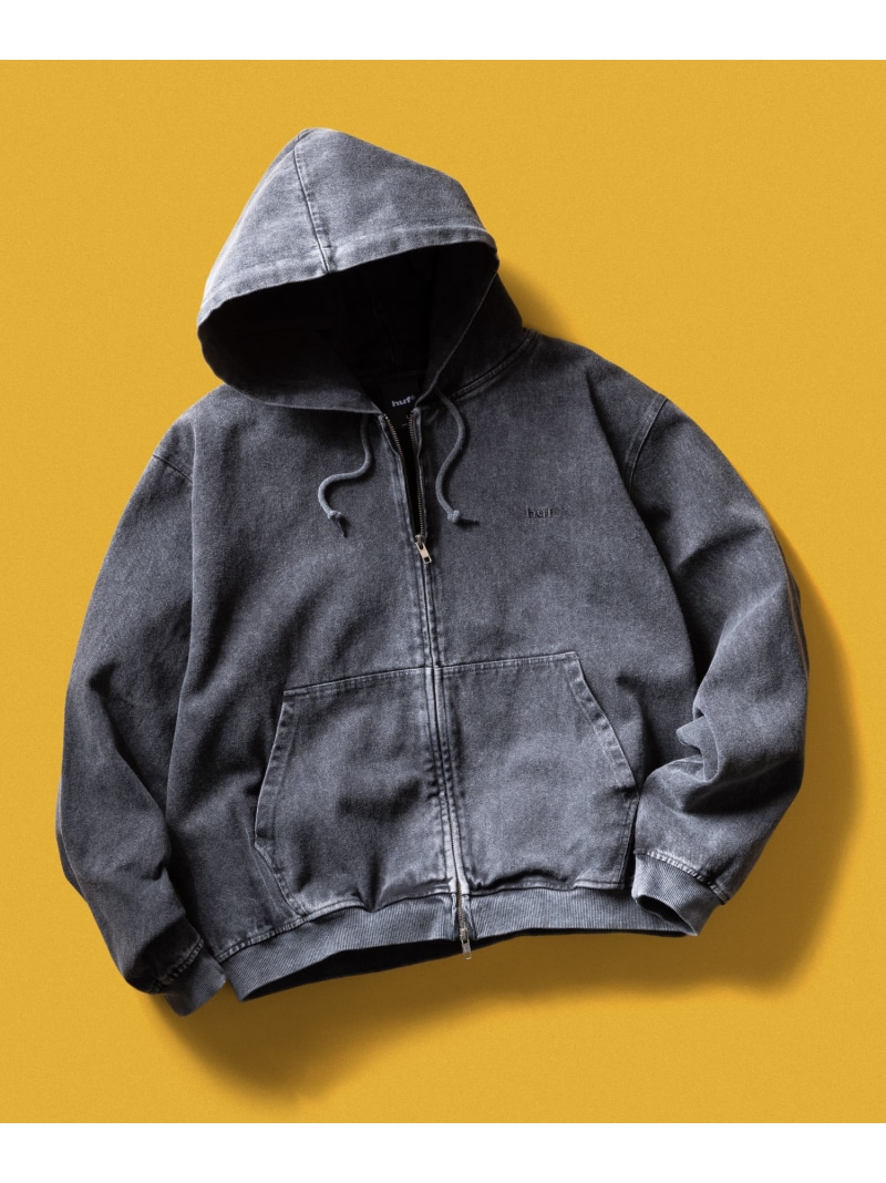 HUF HUF eightynine WASHED FULL ZIP HOODIE/ HUF ハフ ロゴ ジップパーカー ハフ トップス パーカー・フーディー ブラック グリーン パープル【送料無料】