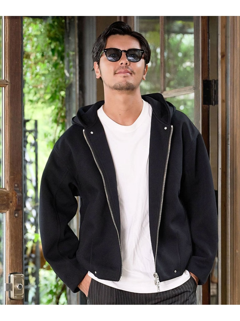 SB select SB select フード付きデザインジャケット シルバーバレット ジャケット・アウター ブルゾン・ジャンパー ブラック【送料無料】