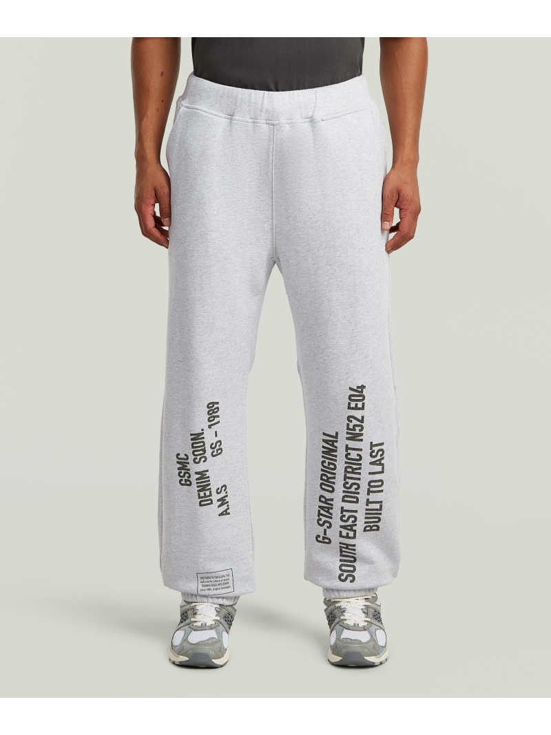 【SALE／30%OFF】G-Star RAW 【堅苦しさ販売店】Stencil Graphic Sweater Pant/ミリタリーディテールステンシルグラフィックスウェットパンツ/セットアップ能力のある ジースターロゥ ズボン下 ジャージ・スウェットパンツ 薄墨色【RBA_E】【貨物輸送無料】