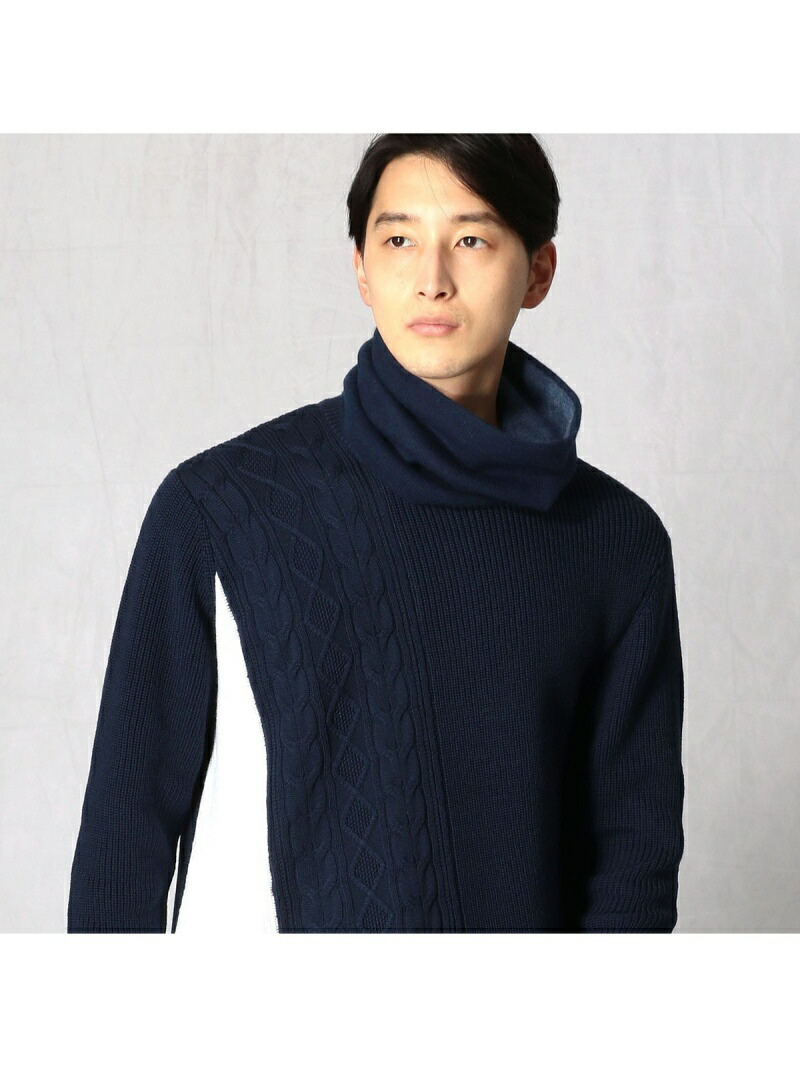 楽天市場 Comme Ca Men カシミヤネックウォーマー コムサメン ファッショングッズ ファッショングッズその他 ネイビー ブラック 送料無料 Rakuten Fashion Men