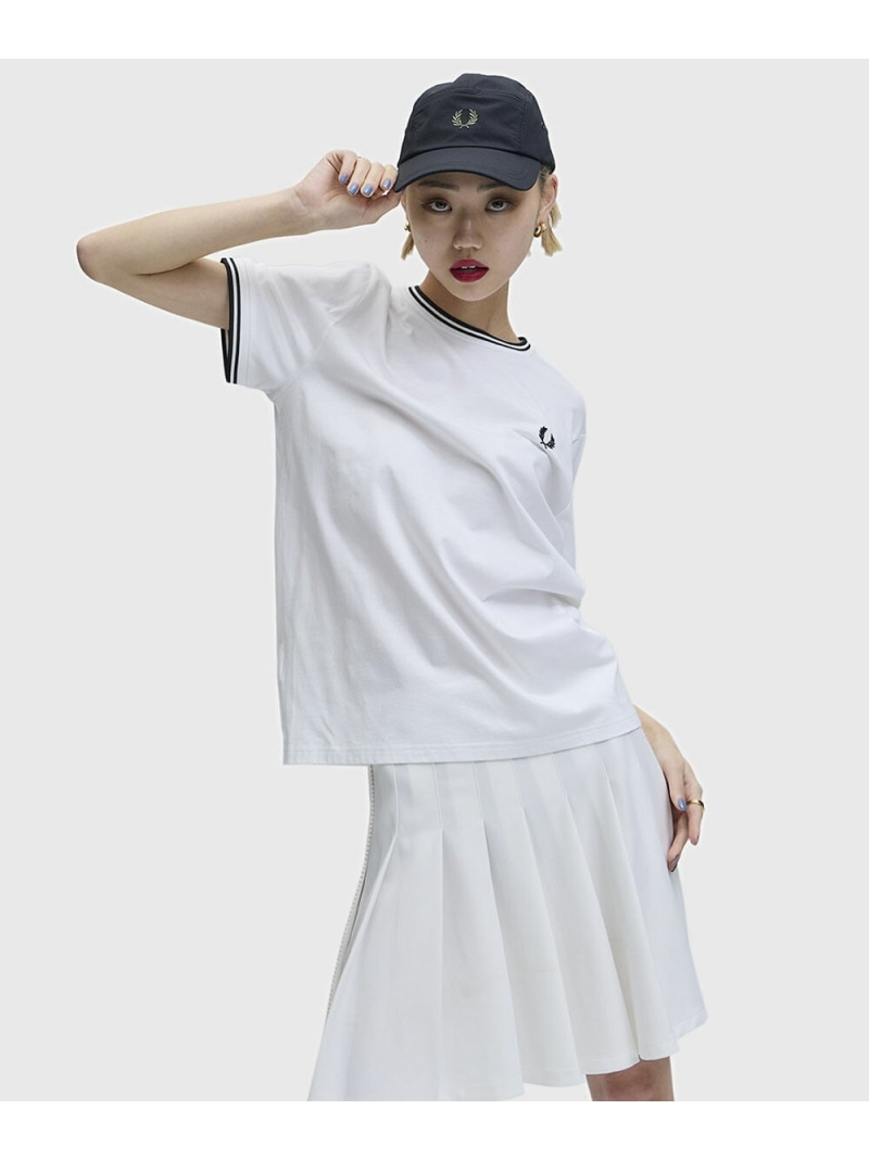 FRED PERRY フレッドペリー TWIN TOPPED T-SHIRT ブルーコムブルー トップス カットソー・Tシャツ【送料無料】