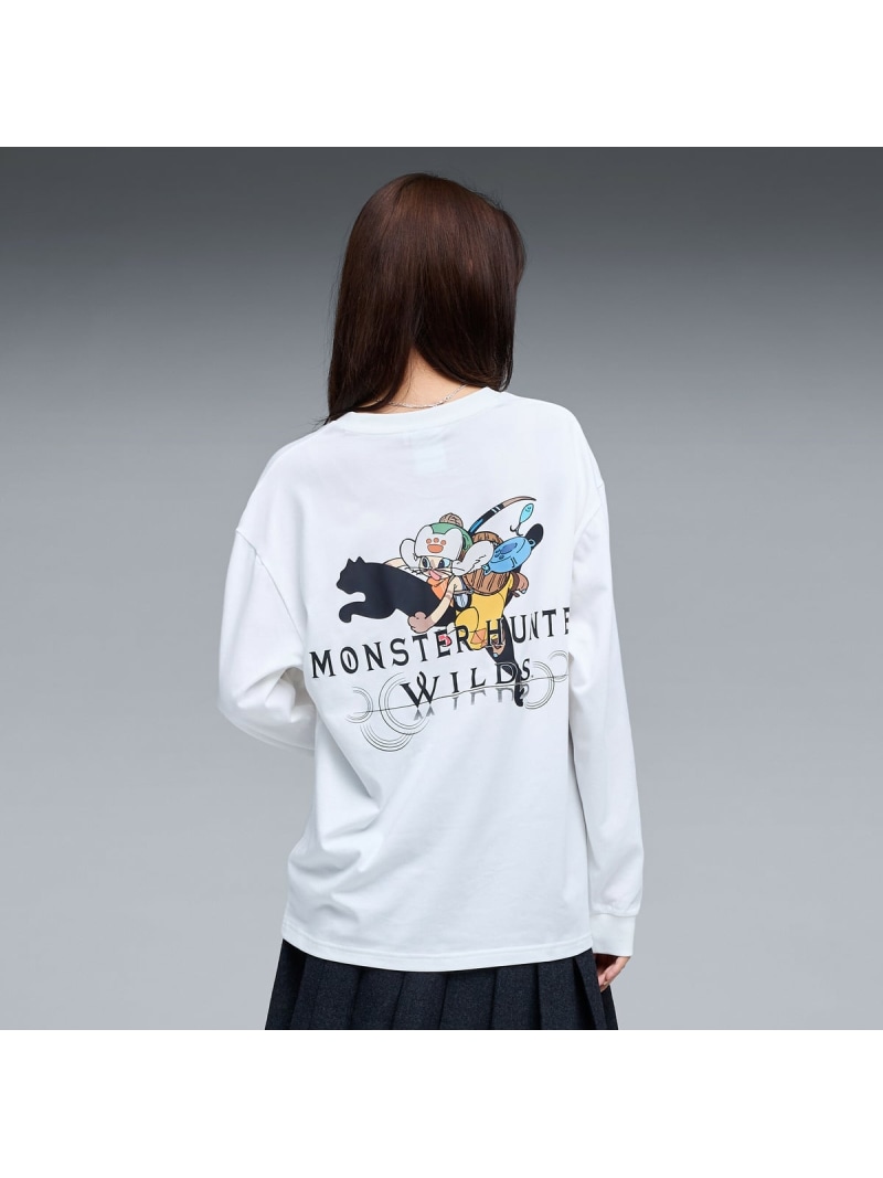 PUMA ユニセックス PUMA x モンスターハンターワイルズ 長袖 Tシャツ PUMA X MONSTER HUNTER LS TEE プーマ トップス カットソー・Tシャツ ホワイト【送料無料】