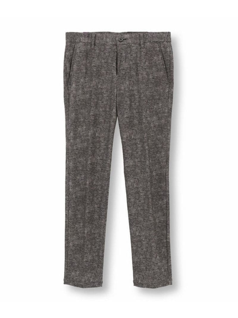 MEN'S BIGI 【ACTIVE TAILOR/アクティブテイラー】ヒートパフォーマーツイード調プリントスラックスパンツ メンズ ビギ パンツ スラックス・ドレスパンツ ネイビー ブラック ブラウン【送料無料】