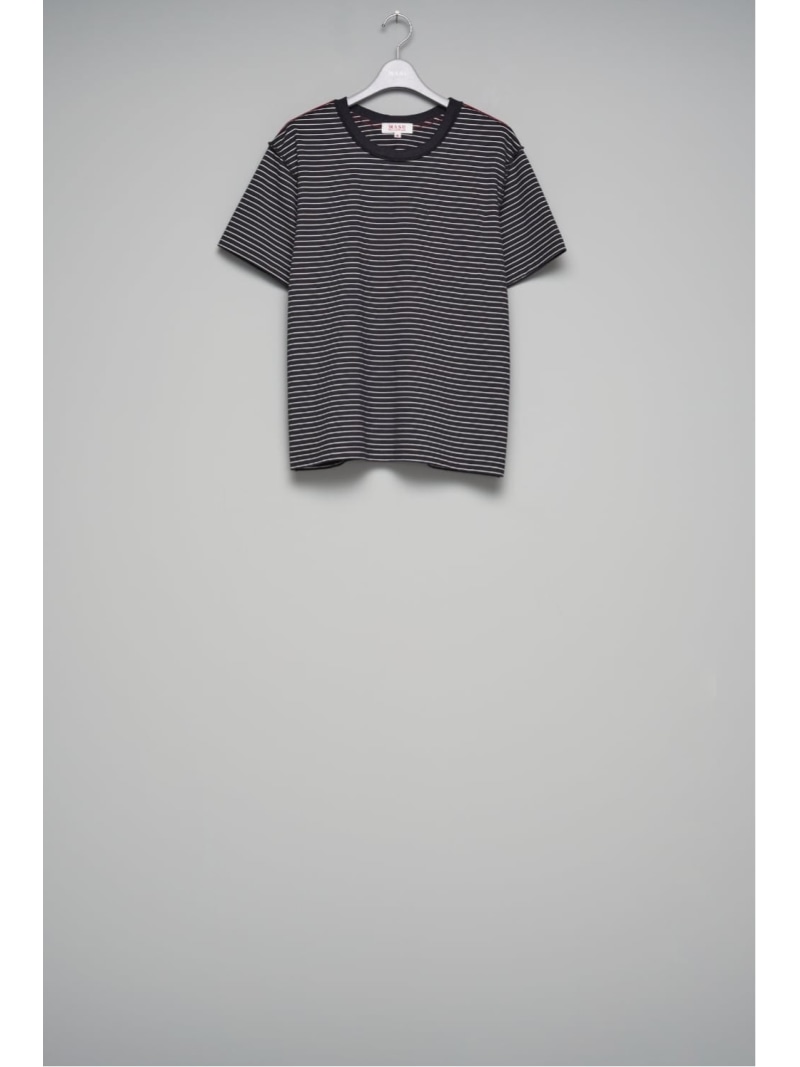 MASU OPPOSITE STRIPE T-SHIRT エムエーエスユー トップス カットソー・Tシャツ ブラック レッド【送料無料】