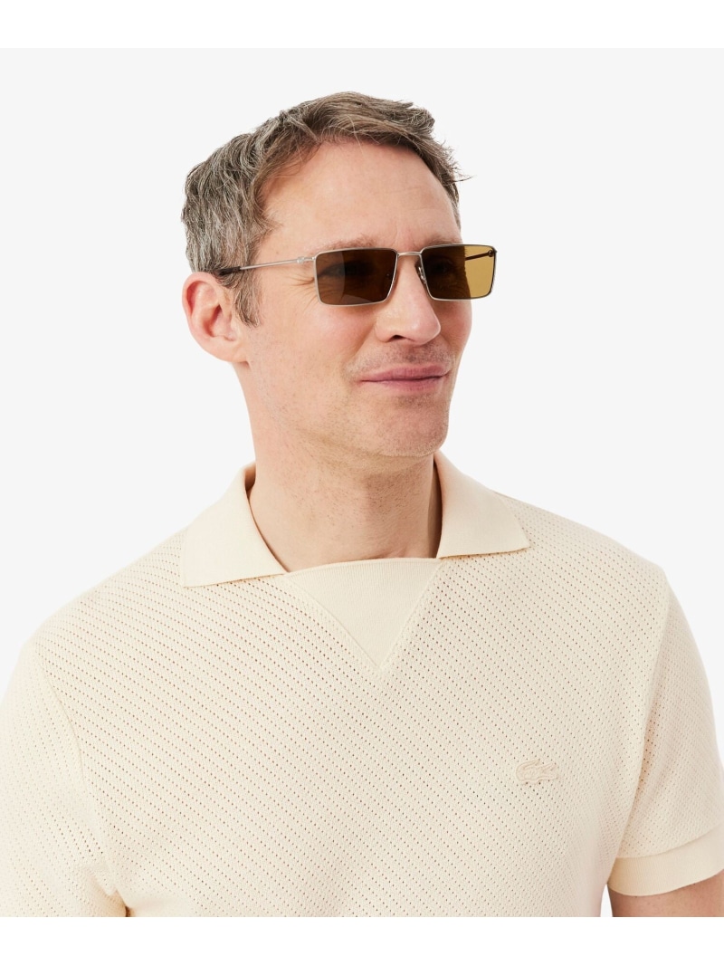 【SALE/40%OFF】LACOSTE メッシュニットボタンレスポロシャツ ラコステ トップス ポロシャツ ホワイト【RBA_E】【送料無料】| Fashion Men