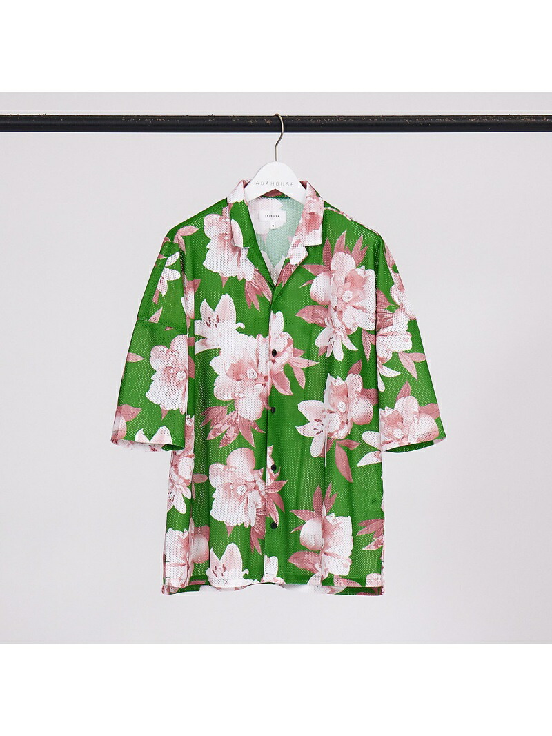 【SALE／40%OFF】ABAHOUSE LASTWORD 【フラワープリント】ハーフスリーブ メッシュシャツ アバハウス トップス シャツ・ブラウス グリーン ブラック【RBA_E】【送料無料】